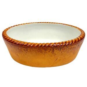 Walkure SPM Bayreuth Crimped Edge Casserole Dish Orange Tan Oval Vintage Germany